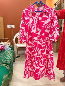 Vibrant Pink Floral Kurta Set