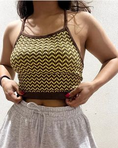 Chic Chevron Halter Neck Knit Top