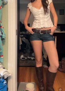 Ripped Denim Shorts