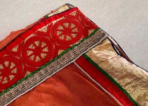 Festive Rust Orange Saree | Traditional Border