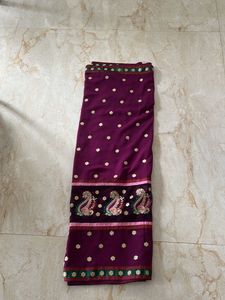 Beautiful Purple Saree with Embellishments