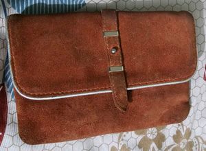 Suede Clutch Bag