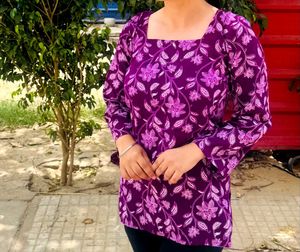 Beautiful Purple Floral Kurta