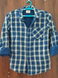Blue Plaid Casual Shirt