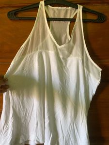 Sheer White Racerback Tank Top