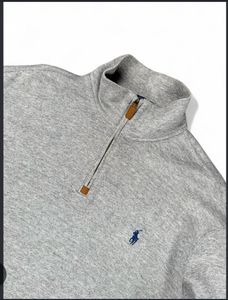 Men's Grey Polo Ralph Lauren 1/4 Zip Sweater