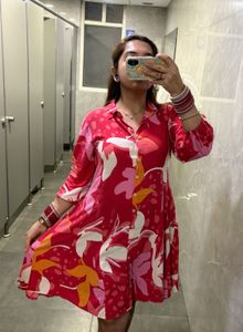 pink summer floral dress