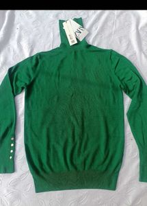 Zara Green Turtleneck Sweater