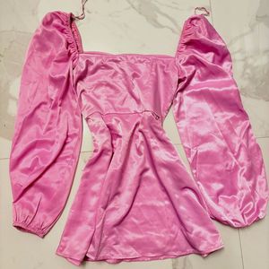 H&amp;M Chic Pink Long Sleeve Mini Dress
