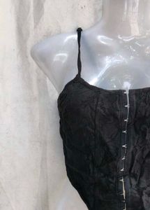 Black Corset Style Crop Top