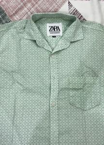 Zara Light Green Patterned Shirt