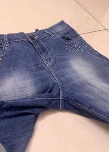 Stylish Embellished Denim Shorts