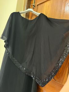 Elegant Black Sequin Overlay Dress