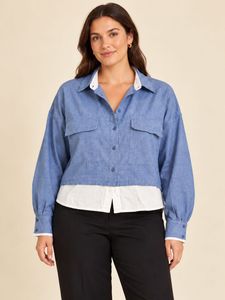 NEW Stylish Blue Shirt with White Layer