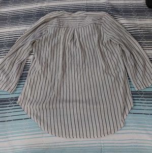 Striped V-Neck Long Sleeve Blouse