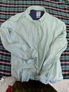Ajio Light Green Casual Shirt size M