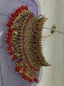 Red and Gold bridal Necklace Set