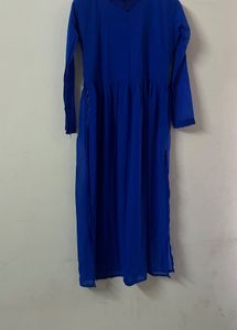 Elegant Blue Ethnic nyra cut kurta