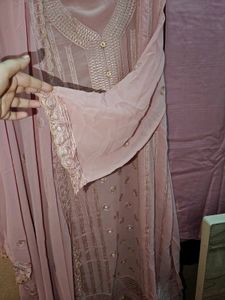 Pink Unstitched Dress Material