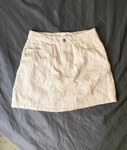 CORDUROY WHITE MINI SKIRT FOR WOMEN