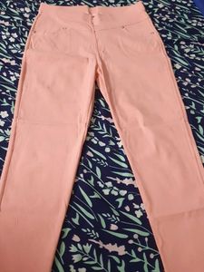 Pink Elastic Waist Pants