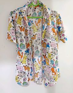 Pokemon All Over Print Button Up Shirt