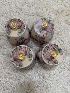 Set of 4 Decorative Jars with Lids