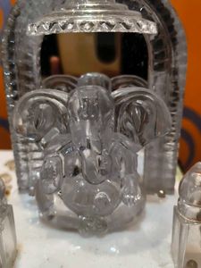 Crystal Ganesha Idol with Om Symbol