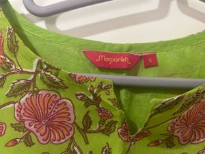 Green Floral Print Kurta