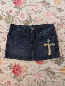 y2k chrome hearts inspired mini skirt