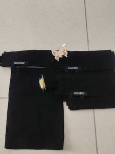 Elegant Black Dupatta with Butterfly Pin