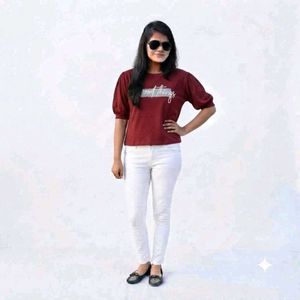 Maroon "Good Things" Graphic T-Shirt