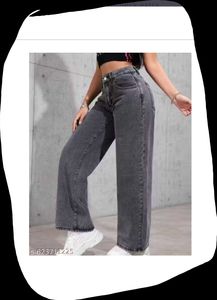 Roadster Gray Wide Leg Denim Jeans