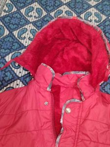 Redish pink Hooded Winter Coat