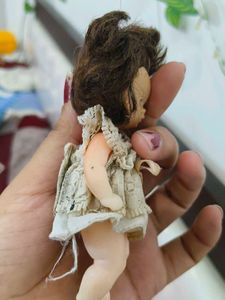 Vintage Doll with Brown Hair and Blue Eyes