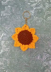 Crocheted Sunflower Keychain