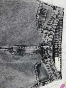 MAX Washed Wide Leg Denim Jeans