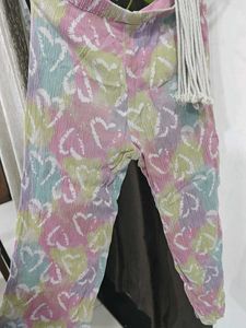 Colorful Heart Print Palazzo Pants