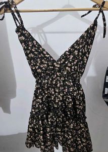Floral Halter Neck Mini Dress