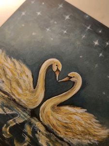 Romantic Swan Painting