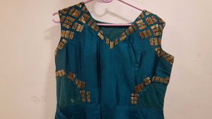 Elegant Teal Sequined Gown