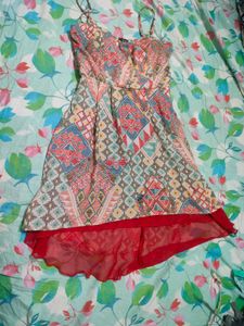 Boho Print Hi-Low Dress