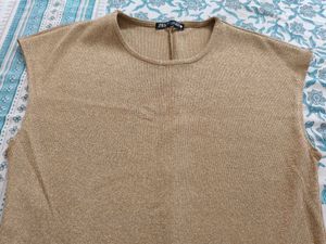 ZARA Sparkly Gold Top