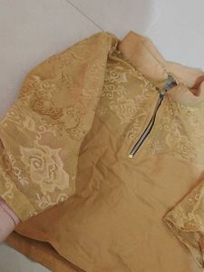 Yellow Lace Detail Blouse
