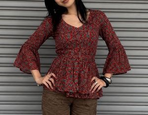 short kurthi printed top