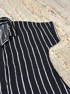 Stylish Black &amp; White Striped Shirt