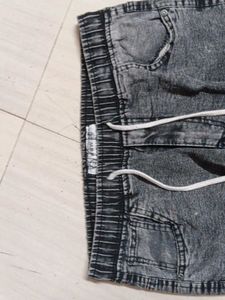 Men's Acid Wash Cargo Jeans