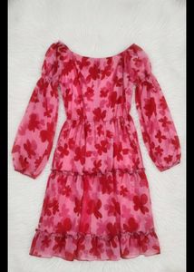 Floral Print Tiered Mini Dress