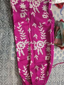 White and pink Lehenga with blouse