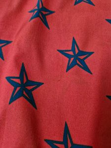Red Star Print Sleeveless Top